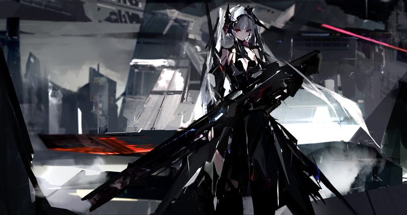 anime girls, cell (artist), Girl With Weapon, 5K, science fiction