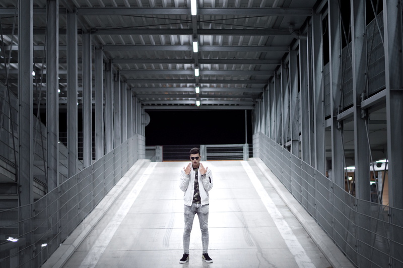 underground, full length, style, ceiling, looking at camera, adult, slovakia, young adult, one person, indoors, building, front view, real people, gray