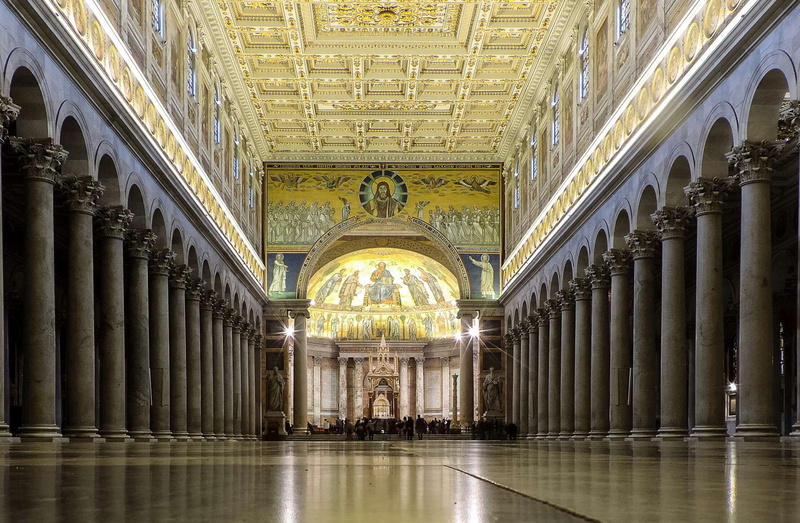 built structure, inside the church, columns, architecture, ornate, inside the basilica, lazio, rome, column, art and craft, arts culture and entertainment