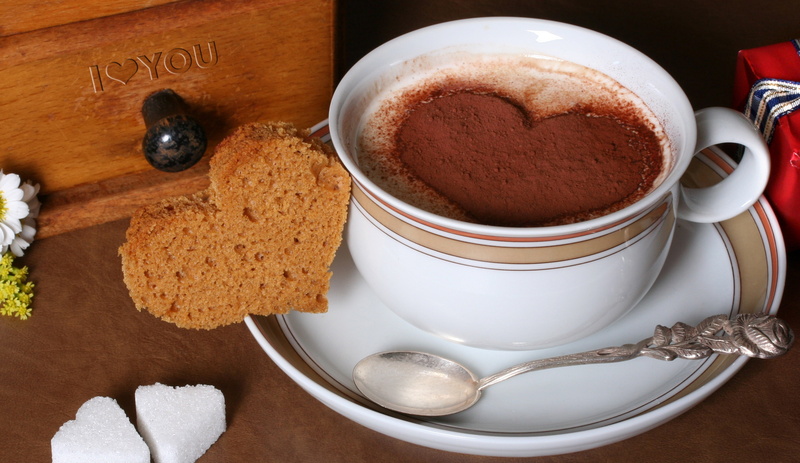 coffee - Drink, baked, coffee, sugar, daisy, spoon, cinnamon, espresso, hearts, sweet, gourmet, refreshment, kitchen utensil, chocolate, cappuccino, close-up