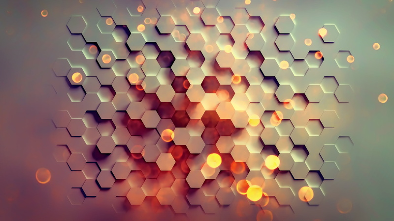 abstract, 4K, hexagon