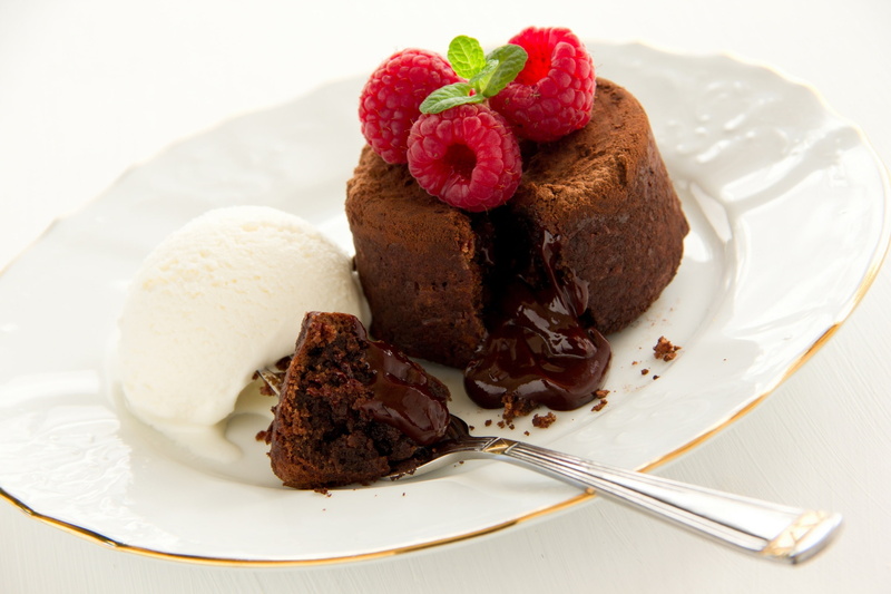 raspberry, berries, chocolate fondant, ice cream, 2K, dessert