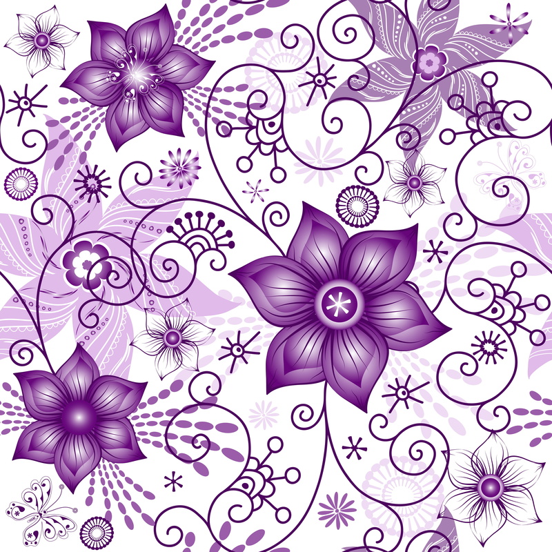 white, spring, white background, 4K, flowers, texture, pattern, Seamless, violet