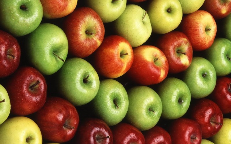 close, 2K, Apples, Red, malus, pile, Fruits, Green, domestica