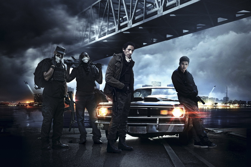 Ray, lights, auto, river, Sugar, Frankie, Tory Kittles, poster, Adrien Brody, Adrian Brody, night, Eikon, Hayden Christensen, American Heist, headlights