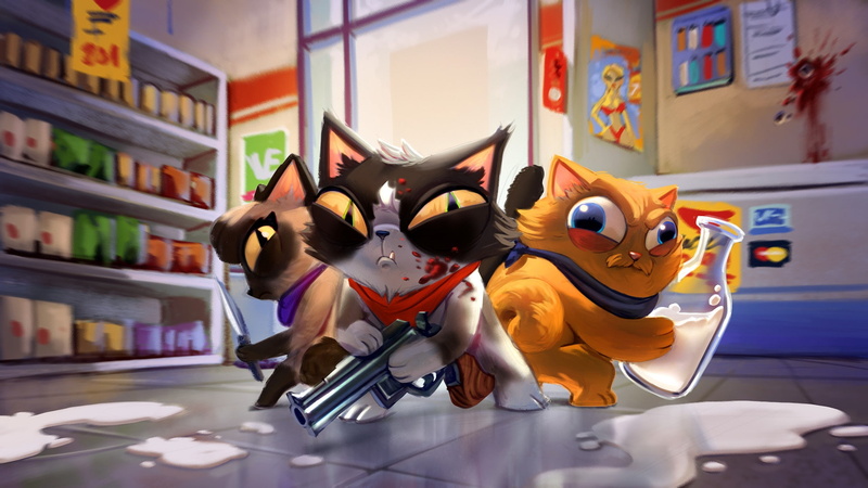 The bandits, Cat, by Guilherme Freitas, Characters, Cats, Guilherme Freitas, 1080P, Kitty Robbery, Art, Figure