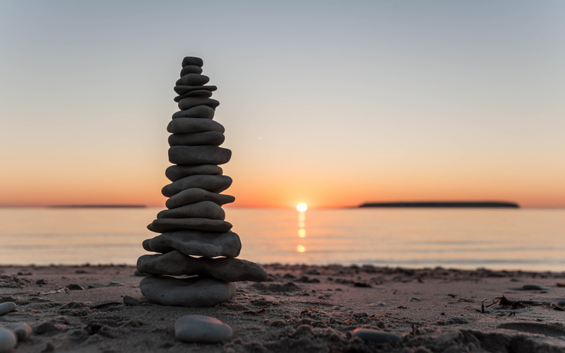 stones, nature, stacked, 2K, sunset, hd, beach, rocks