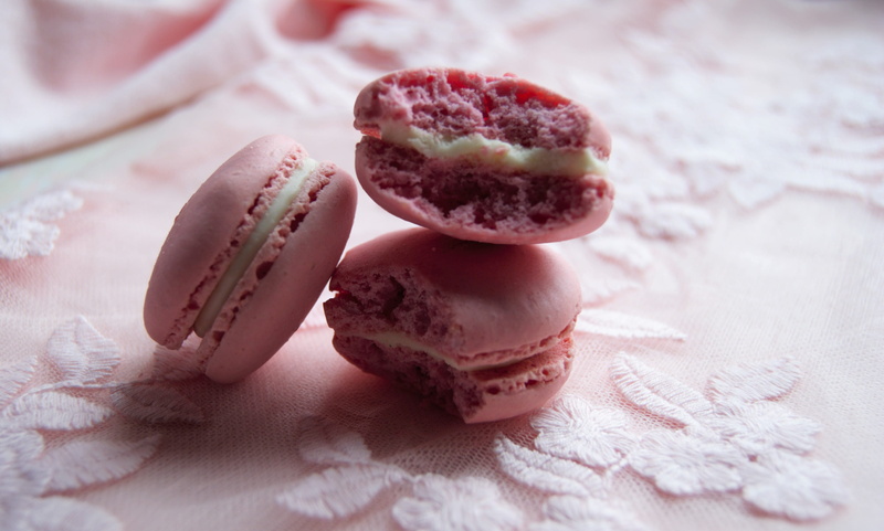fun, spring, pink color, bite, indulgence, indoors, fruit, cookie, macaroons, nice, food and drink, focus on foreground, blush, fluff, selective focus