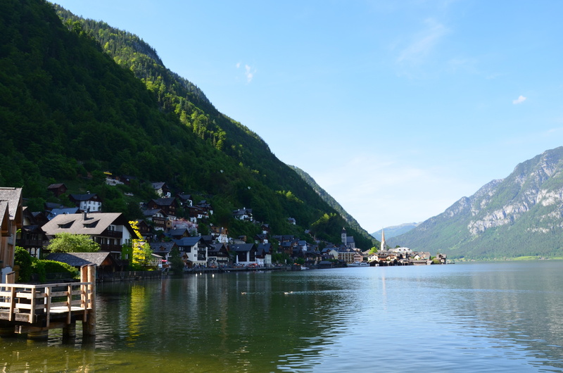 tranquility, village, european Alps, scenics - nature, europe, green, mountains, bay, mountain, hallstatt, tranquil scene, scenics, outdoors, water, river
