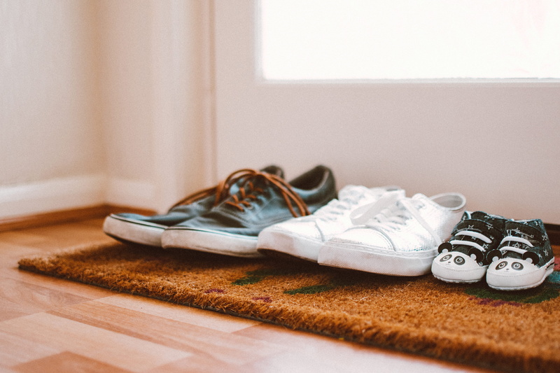 personal accessory, selective focus, choice, compatibility, baby shoes, flooring, close-up, no people, rug, still life, cute, footwear, color, family, table