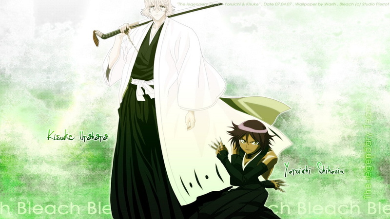 Urahara Kisuke, Shihouin Yoruichi, Bleach, anime, 720P