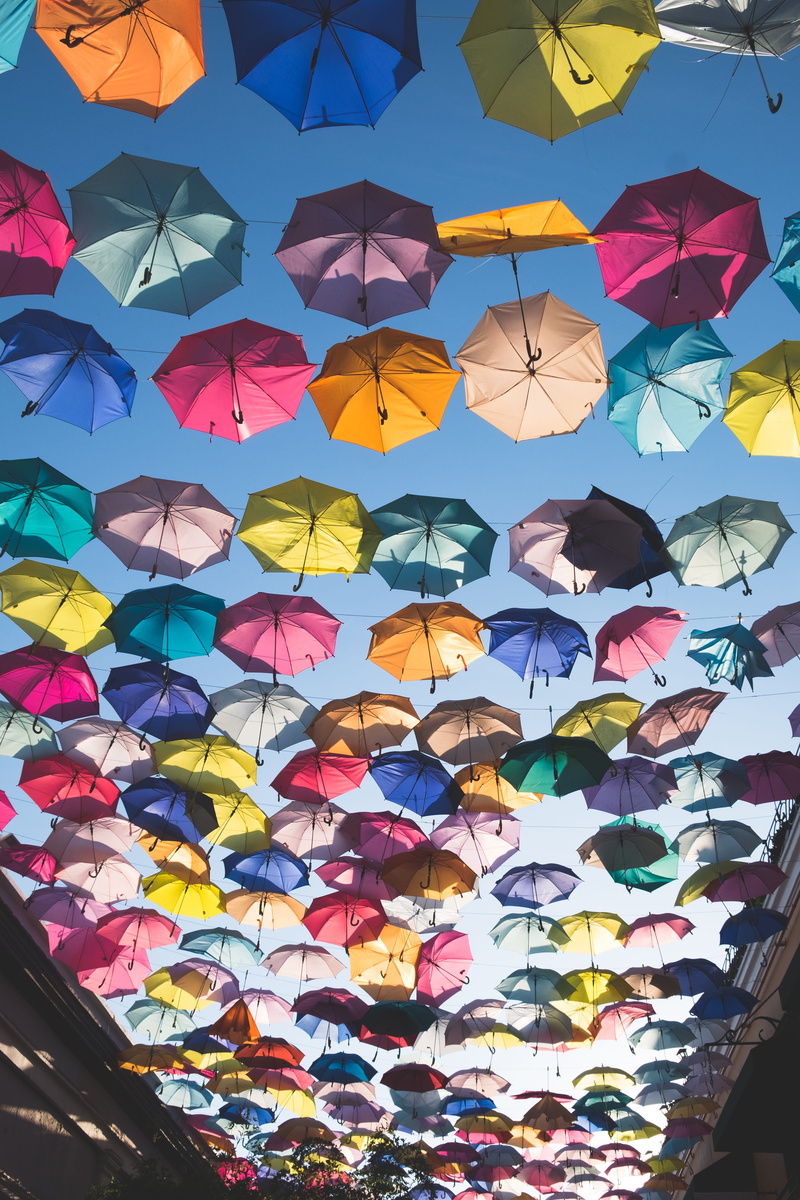 security, culture, city, sky, guadalajara, protection, umbrella, architecture, street, travel, creativity, outdoors, mexico, multi colored, 4K, design