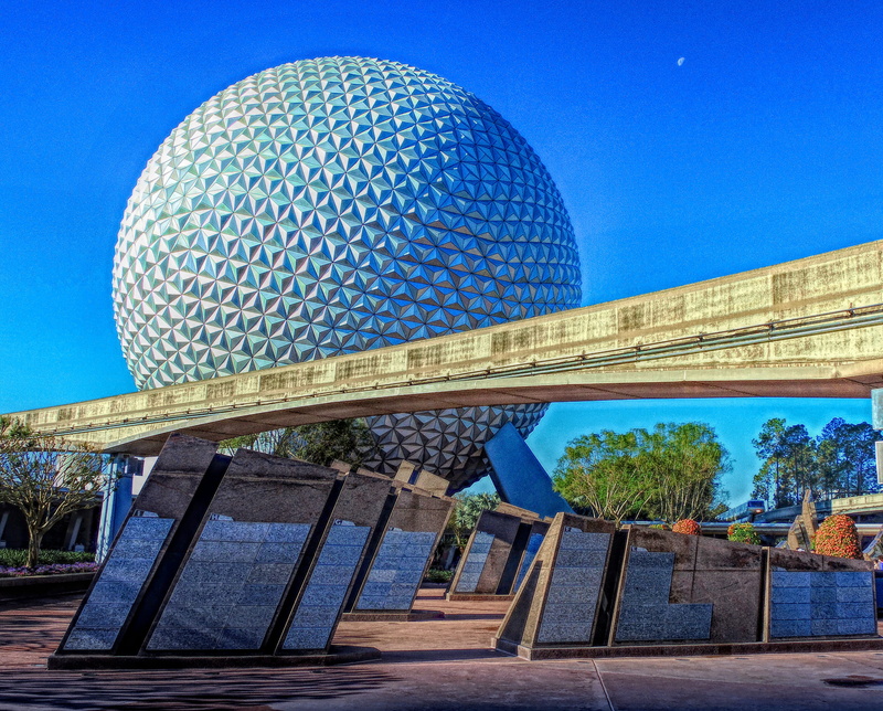 communication, plant, architecture, building exterior, building, 2K, geometry, low angle view, modern, travel destinations, epcot, day, orlando, built structure