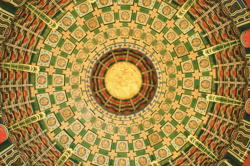 concentric, low angle view, travel destinations, design, dome, ceiling, china, 2K, directly below, building, shape, disney, no people, geometric shape