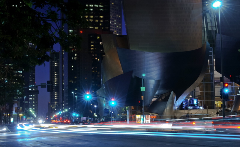 road, Hall, Concert, transportation, street, financial district, long exposure, city street, speed, light, city life, Walt, building, night, light trail