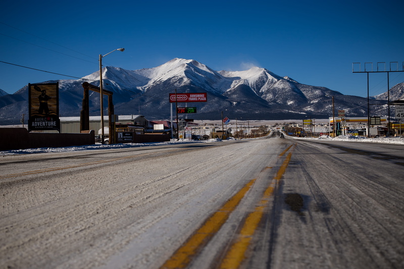 road, day, mountain range, nature, buena vista, scenics - nature, environment, no people, snowcapped mountain, sky, united states, cold, architecture, snow