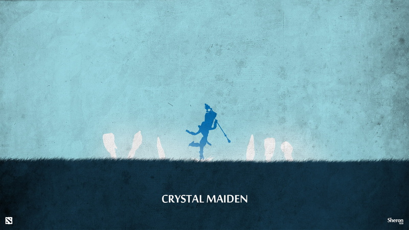 Dota 2, ice, blue, sheron1030, 1080P, valve, minimalism, crystal maiden