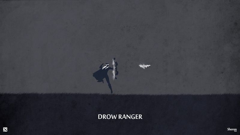 archer, valve, Drow ranger, sheron1030, arrow, traxex, dota 2, dark, 1080P, minimalsm