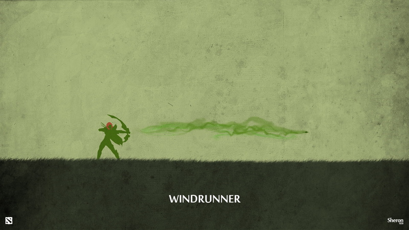 minimalism, windrunner, dota 2, green, sheron1030, valve, archer, 1080P