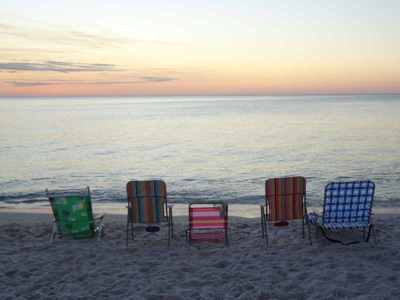 outdoors, no people, beauty in nature, Beach, relaxation, sea, horizon, tranquil scene, Sunset, nature, tranquility, water, chair, sand, land, horizon over water