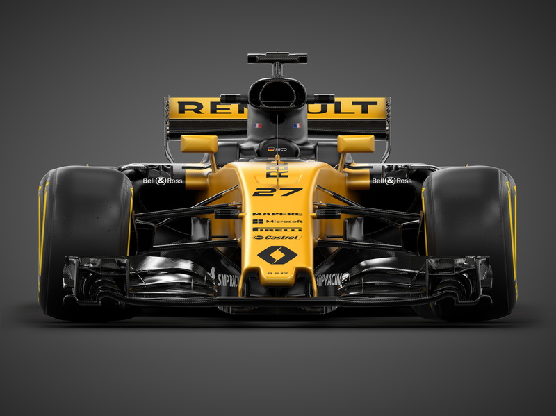 car, 4K, racing, Racing car, 2017, Formula One, black, Renault R.S.17, illustration, yellow