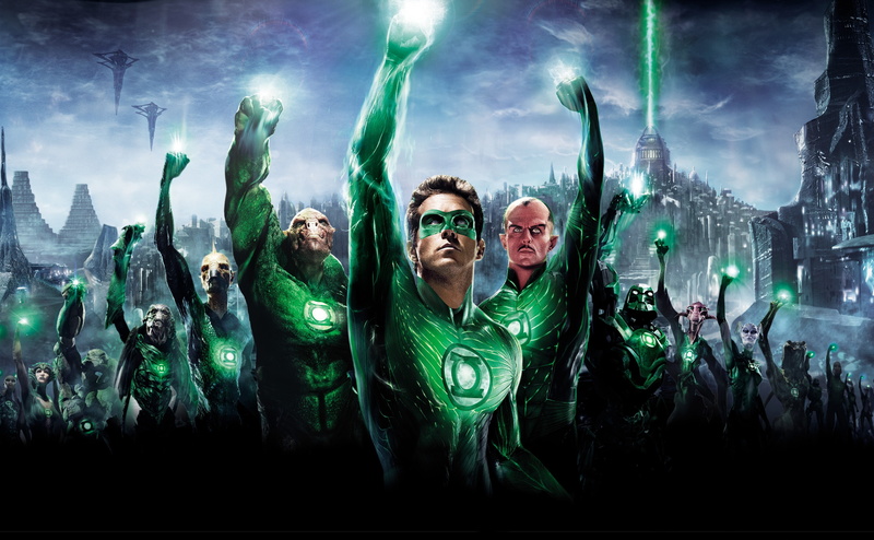 2011, group of people, young men, mid adult men, portrait, Movies, night, looking at camera, men, people, front view, illuminated, smiling, green lantern 2011