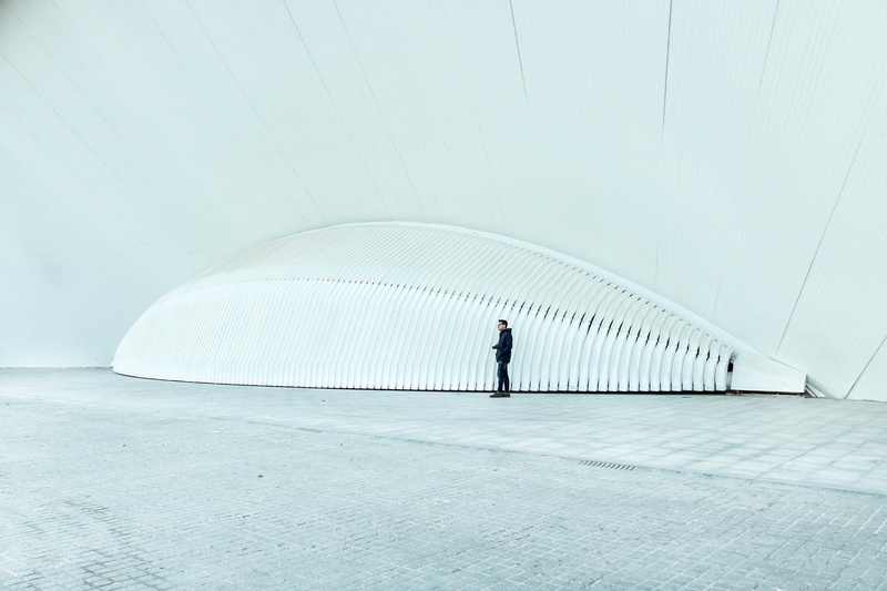 building, one person, person, near, copy space, nature, man, standing, gray, 5K, footpath, men, adult, outdoors, arch, day, building exterior, architecture