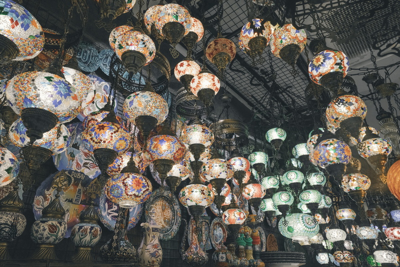 bur dubai, dubai, street market, glass, retail, low angle view, day, united arab emirates, for sale, arrangement, old souk, collection, market, lanterns