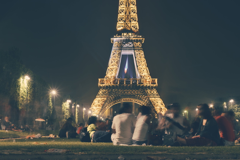 tourist, paris - France, happy, tower, 5K, europe, fun, people, built structure, sightseeing, leisure, illuminated, men, france, french, group of people