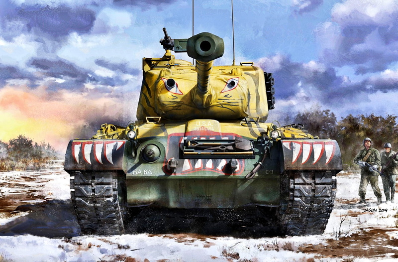 Snow, USA, Patton, 1080P, US Army, Soldiers, Tank, The Korean war 1950-1953, M46
