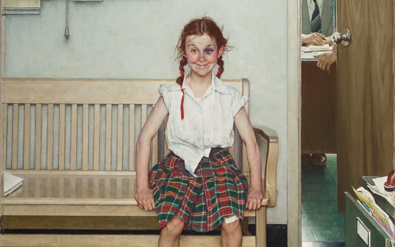 Norman Rockwell, humor, artwork, 1953 (Year), school, 2K, smiling