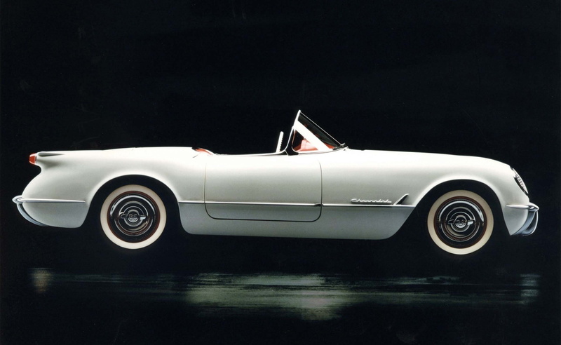 motor vehicle, plane, chrome, white, 2K, 1953, Corvette, convertible, Motors, mode of transportation, no people, Chevrolet, car, outdoors, white color