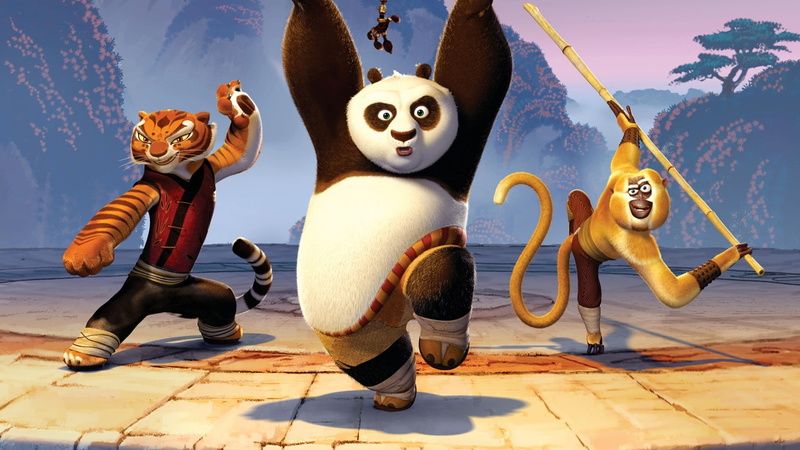 fu, Kung, Panda, Tigress, 1080P, Monkey