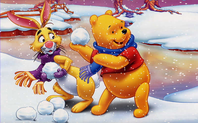 hd, rabbit, 1080P, snowballs, pooh, winter, winnie, firing