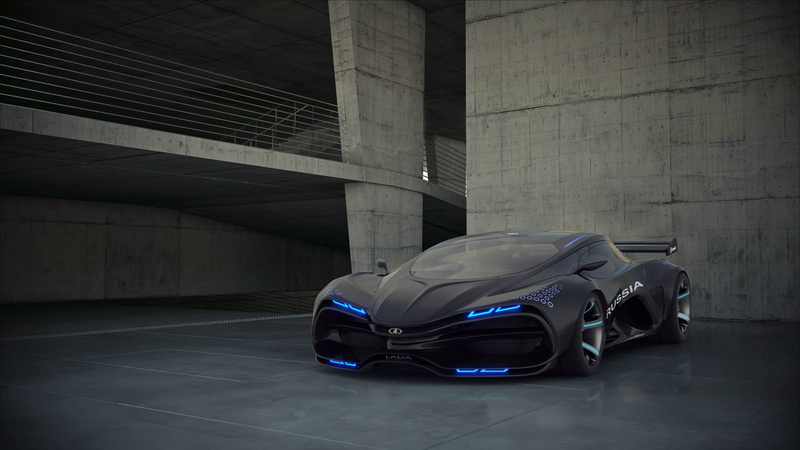 Lights, The concept, Equal, Raven, 4K, Lada, Supercar, Concept