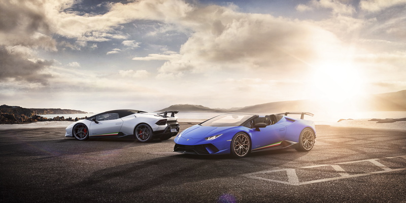 lamborghini, Lamborghini Huracan Performante Spyder, sports, 2K, aventador, s, 4K, car, blue, Geneva Motor Show, 2018