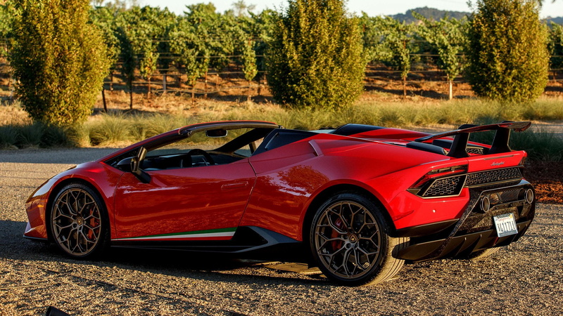 Lamborghini Huracan Performante Spyder, Sport Car, Lamborghini, Red Car, Lamborghini Huracan Performante, 1080P, Car