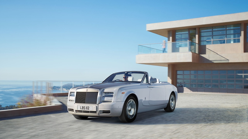 luxury, motor vehicle, building exterior, built structure, outdoors, land vehicle, clear sky, mode of transportation, transportation, car, Rolls-Royce Phantom