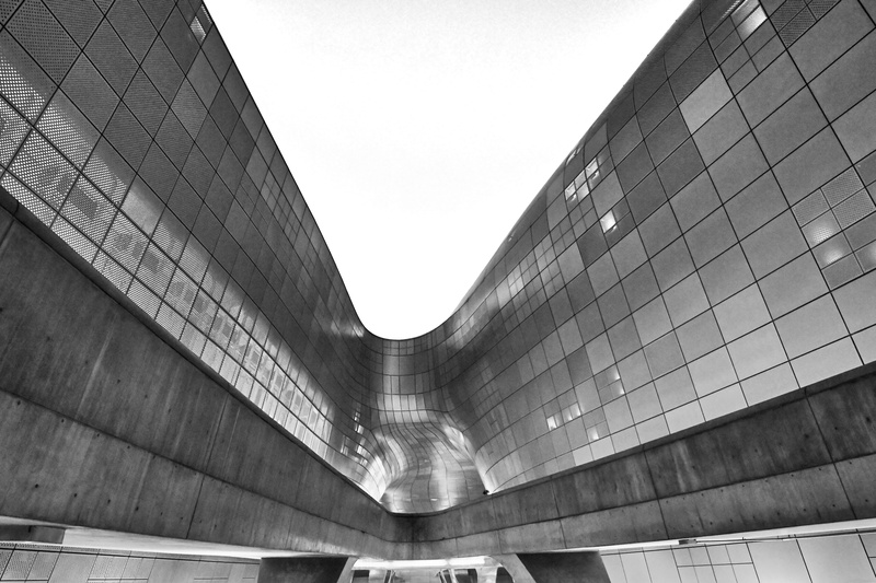 city, 4K, ceiling, nature, south korea, built structure, pattern, transportation, zaha, sky, wall - building feature, building exterior, no people, architecture