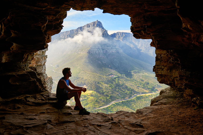 daylight, mountain, adventure, solid, person, rock - object, beauty in nature, day, nature, man, travel, sit, young adult, outdoors, rock formation, young men
