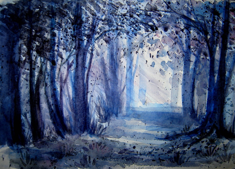 abandoned, travel destinations, nature, indoors, damaged, clearance, painted landscape, light - Natural Phenomenon, trees, backgrounds, abstract, watercolor