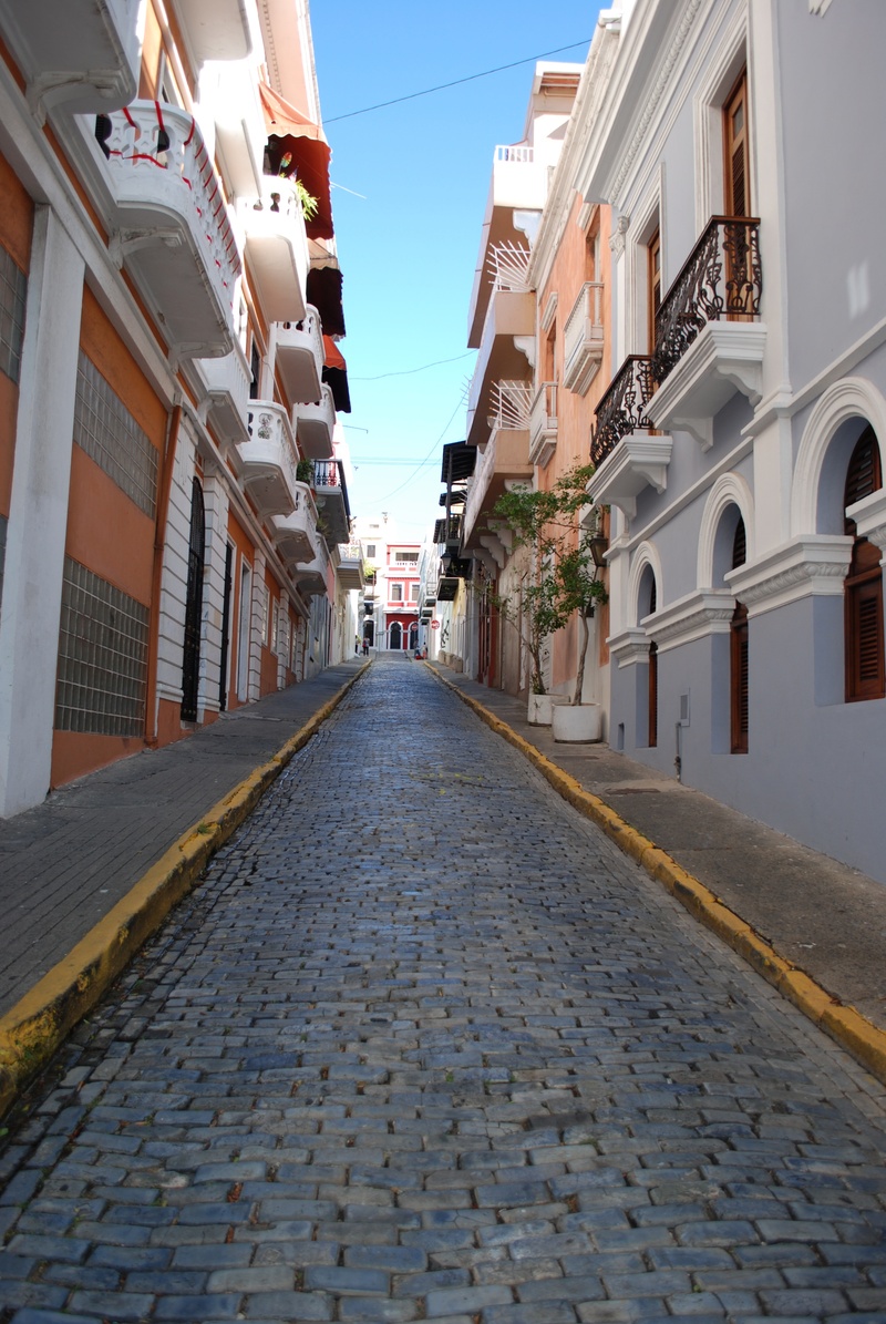 outdoors, road, old san juan, city, residential district, building, direction, transportation, diminishing perspective, the way forward, nature, cobblestone
