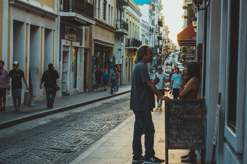 pedestrian, full length, real people, city, old san juan, street, people, sidewalk, man, incidental people, walking, architecture, human, city life, overcoat