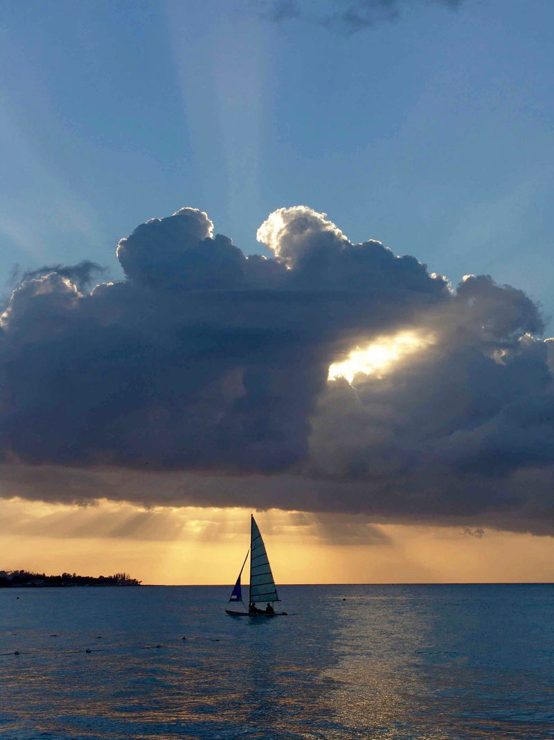 tropical, cloud - Sky, nautical Vessel, blue sky, sky, paradise, sun of jamaica, sailboat, blue, grey, sailing, caribbean, exotic, boot, dusk, cloud, horizon Over Water