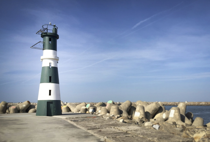 Blue, building exterior, portugal, nature, sun, tranquility, seagull, architecture, solid, rock, beach, rock - object, outdoors, safety, blue, waterfront