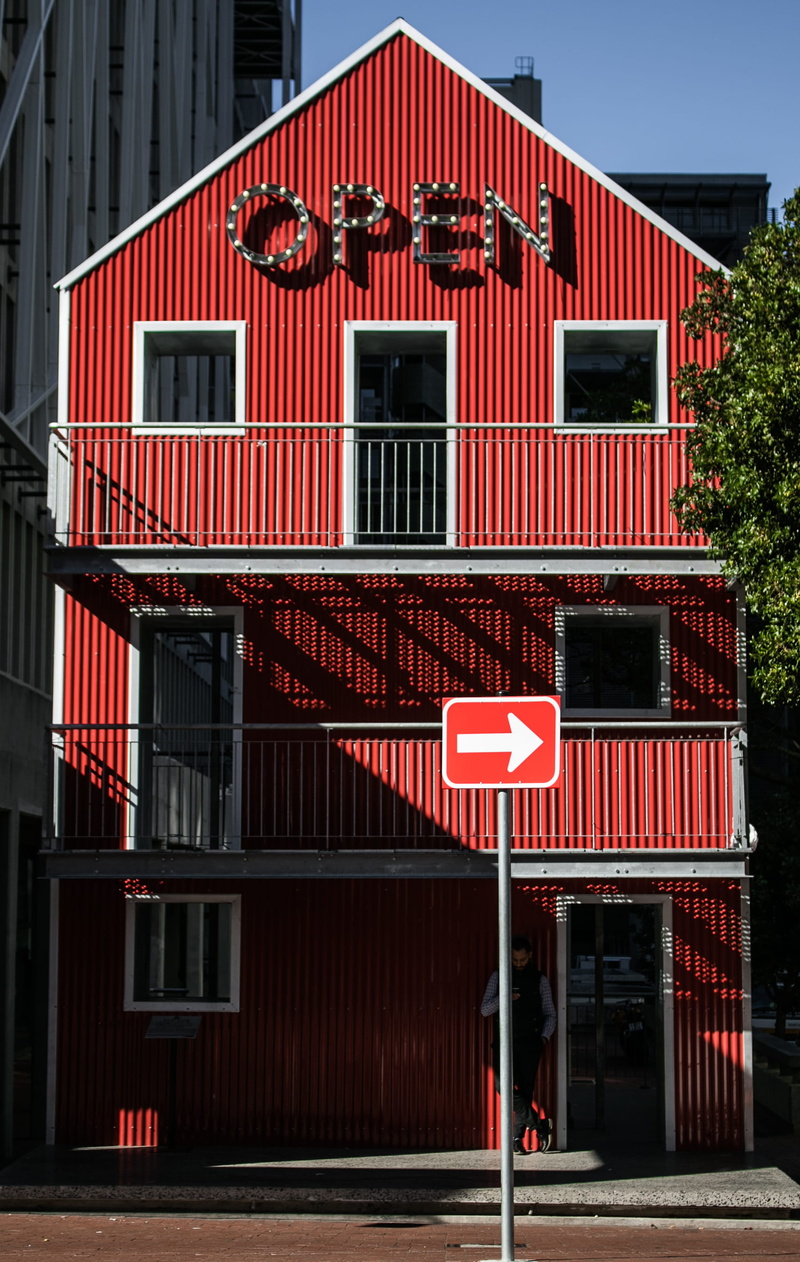 architecture, red, road, building, sign, communication, south africa, handrail, 2K, day, text, building exterior, built structure, western script, outdoors