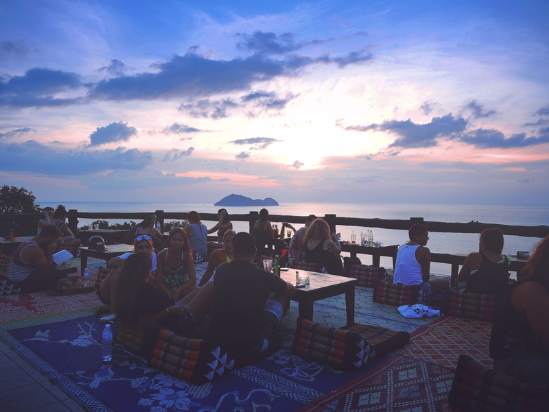 islands of thailand, bar, beauty in nature, women, island life, water, thailand, horizon over water, tropical, adult, relaxation, clouds, sunset, sunset bar