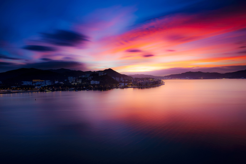 mountains, night, Sunset, landscape, long exposure, 5K, USM, Ma On Shan, rising, nature  photography, mountain, sea, timelapse, SML, Median, LE, minute