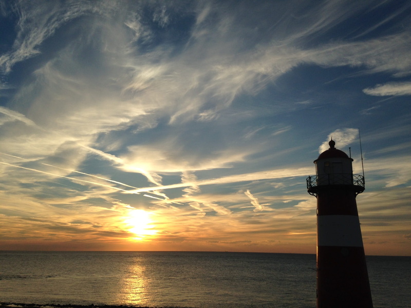 horizon over water, sea, bright, sunset, cloud - sky, horizon, safety, sun, outdoors, tower, beauty in nature, building exterior, scenics - nature, in westkapelle nl