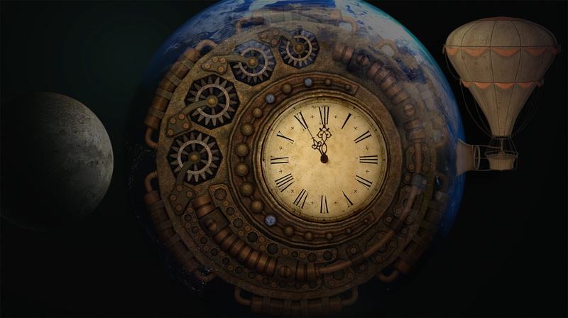 time machine, moon time, past, antique, showing, movement, 1080P, shape, time, instrument of time, timepiece, hours, indoors, moondial, weathered, old
